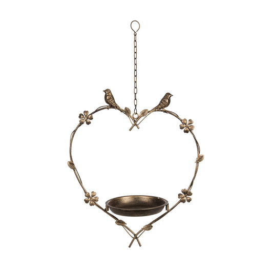 Iron Heart Hanging Birdfeeder - Metal Garden Decor