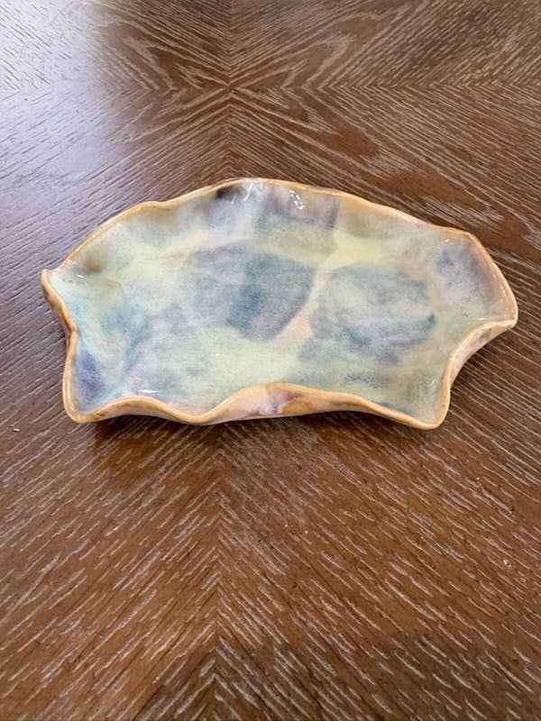 Wavy Ceramic Ring Dish - Handmade Stoneware Jewelry Trinket