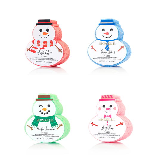 Spongellé | Navidad 2025 | Regalos para calcetines navideños | Paquete surtido de calcetines navideños de muñeco de nieve