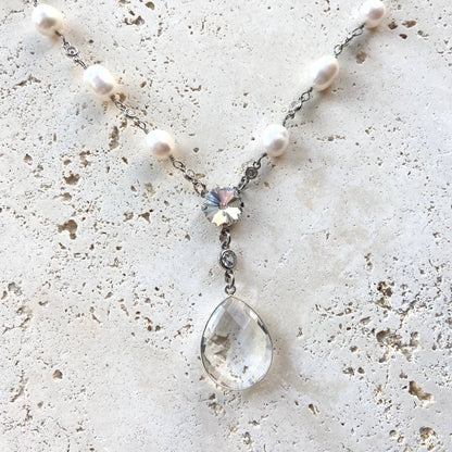 Pearl necklace boutique jewelry bridal silver ocean beach