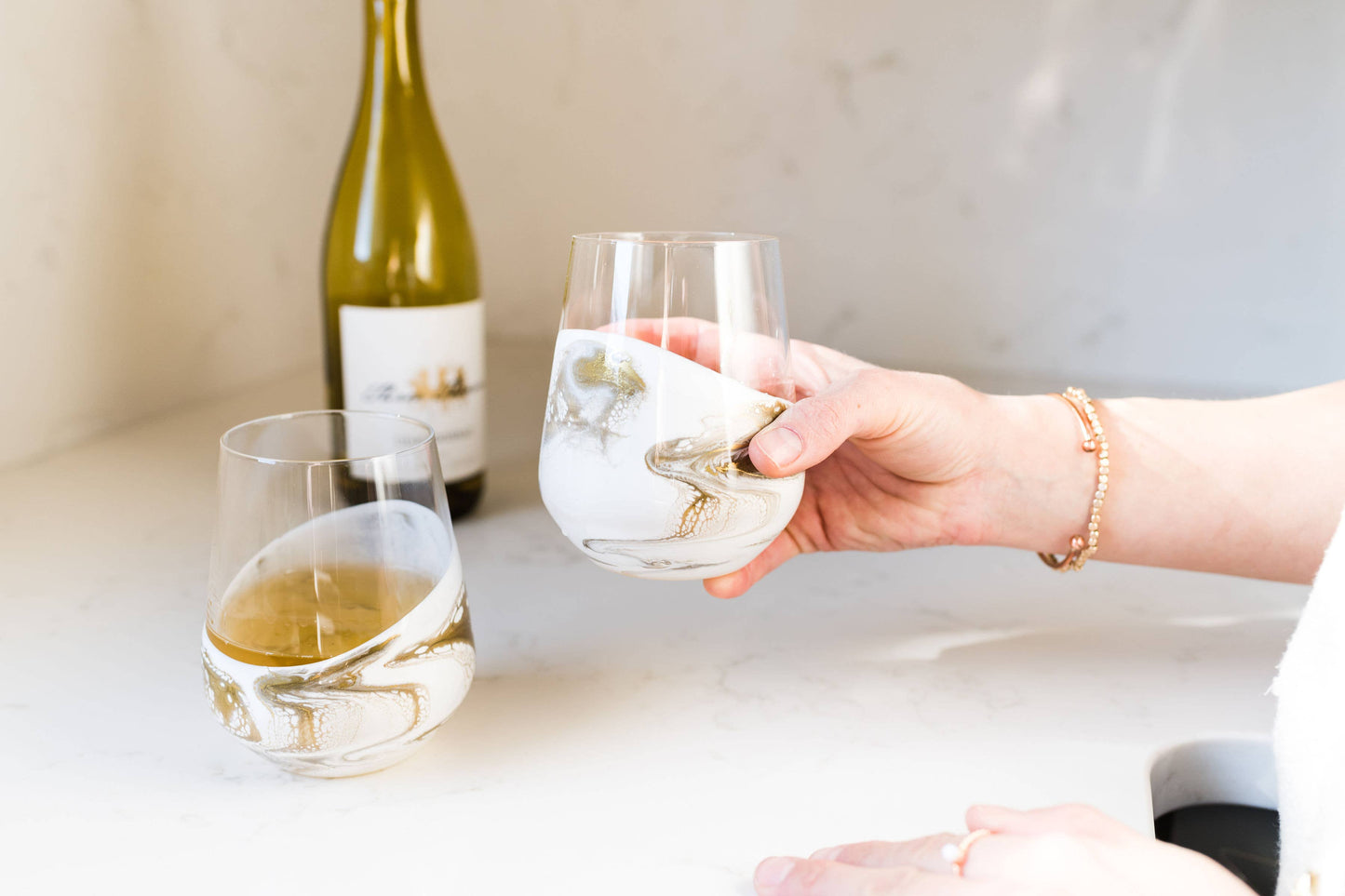 Resin Accented Wine and Entertaining Glasses Set - 2