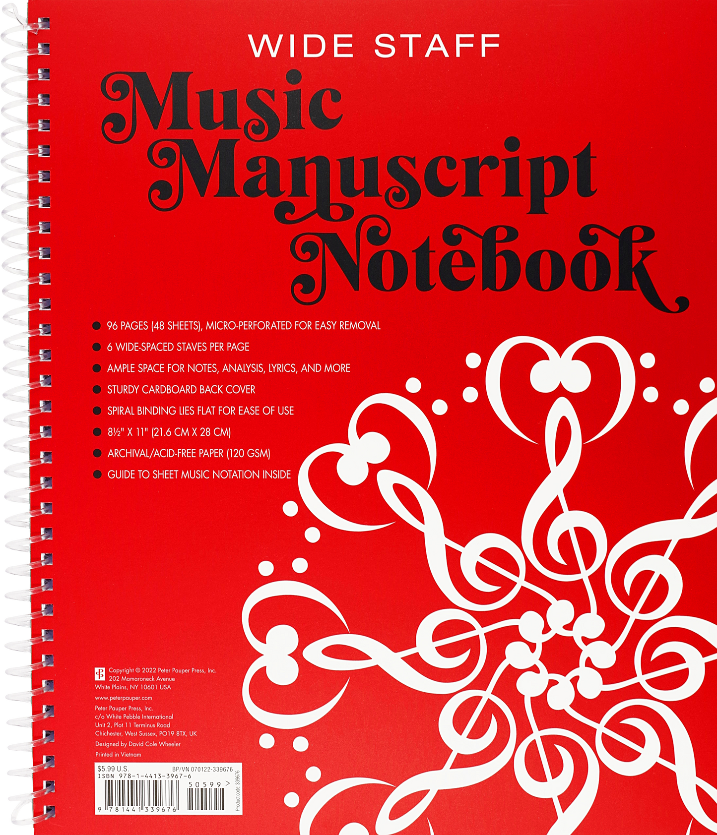 Music Manuscript Notebook (Wide Staff)