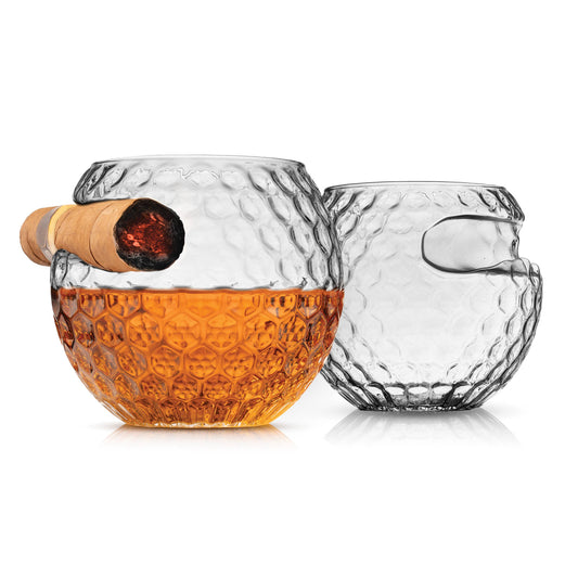 Golf Ball Cigar Glass Set/2