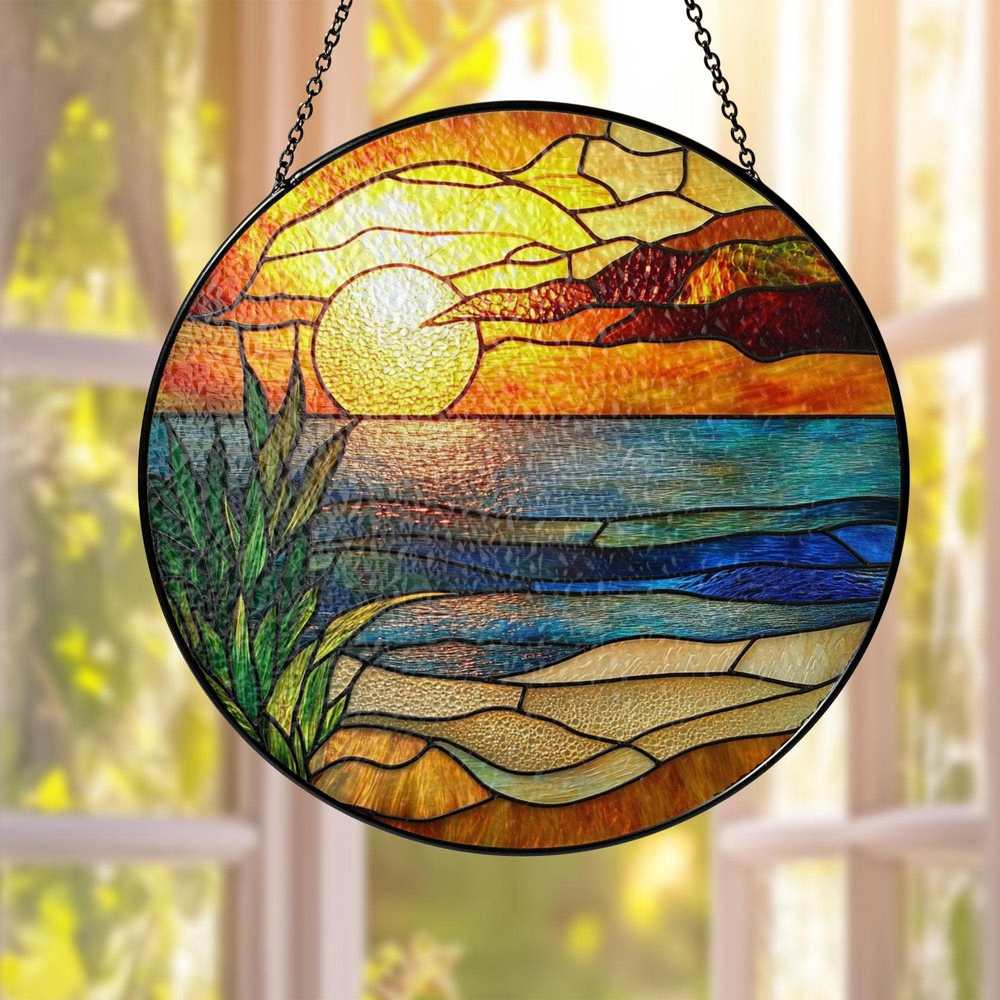 Beach Sunset Suncatcher,  Beach Lover Decor, Beach Sunrise