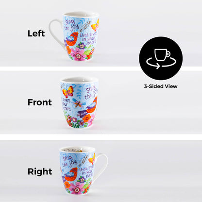 Divinity Boutique - Sing Joy Bird, Psalm 66: 2 Ceramic Curvy Mug