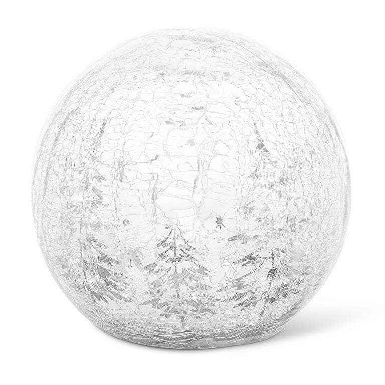 Silver 15L LED Crackle Orb with Tree Scene