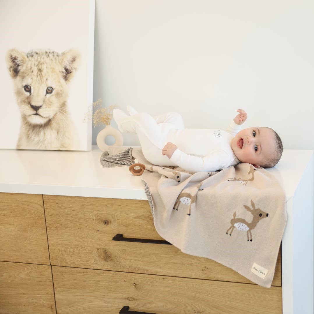 Receiving Swaddle Baby Blanket - Deer: Taupe
