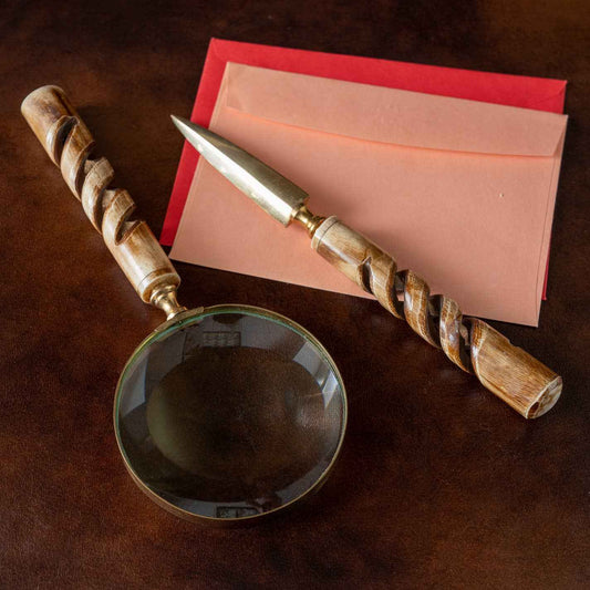Bone Handle Magnifying Glass & Letter Opener