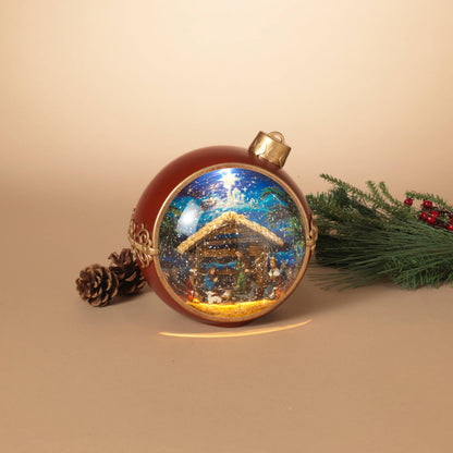 7.75"H B/O Lighted Musical Spinning Water Globe
