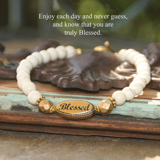 Blessed Natural Gemstone Scripture Bracelet