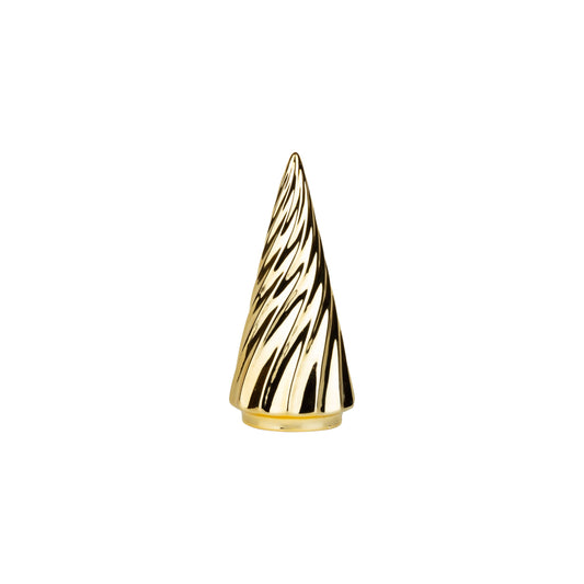 Silver Tree Home & Holiday - A49276-Ceram swirl tree TBLpce,shiny gld electplate,5.75in