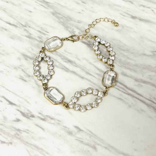 Anita K By Blushing Pink - Antique Gold Crystal Bracelet