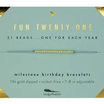 21st Milestone Birthday Bracelet - A Bead For Each Year
