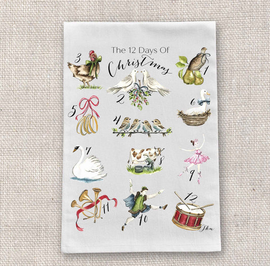 Tea Towel - 12 Days of Christmas