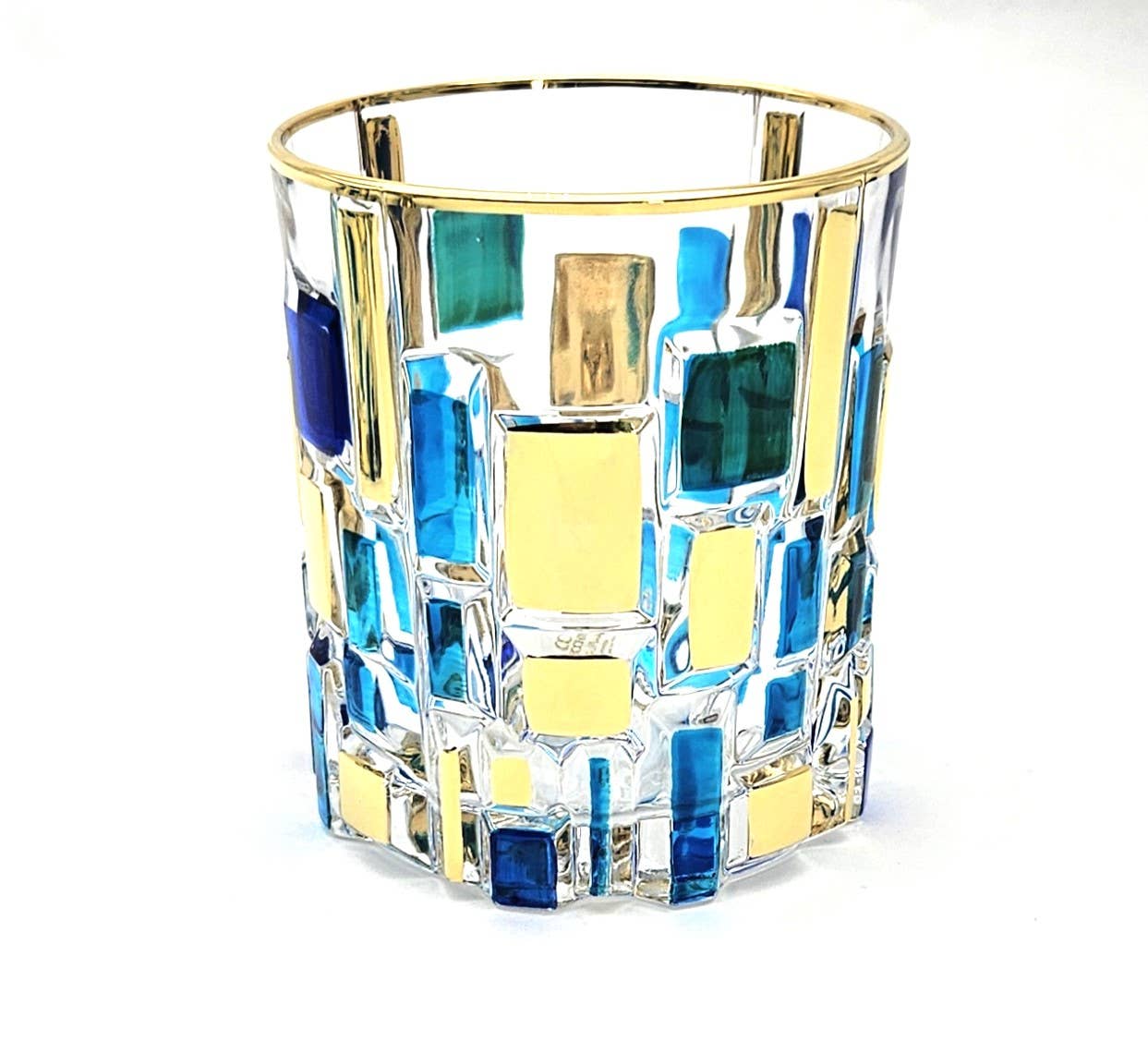 Etna Aqua Gold Rocks Cocktail Glass