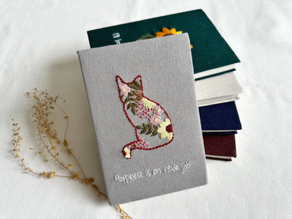 Handmade Journal with Cute Embroidery & Inspirational Quote, Collection Rory