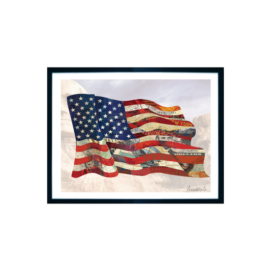 3D Collage Art | American Flag (28"x36")