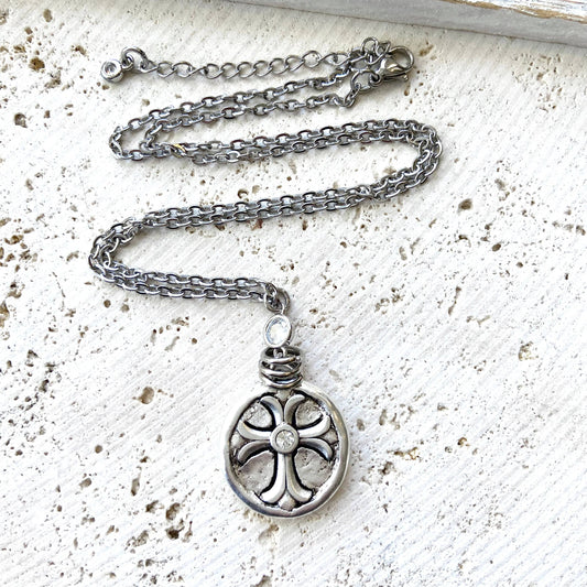 Vintage Cross religious jewelry necklace