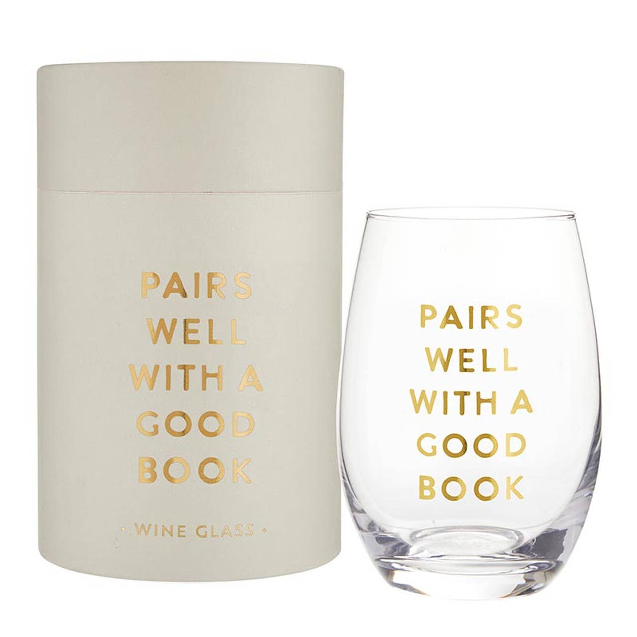 Stemless Wine Glass - Pairs Well with A Good Book - Thumbnail 2