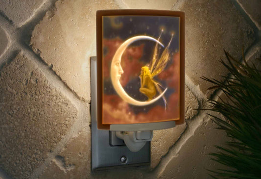 Fairy Moon Porcelain Lithophane Colored Night Light
