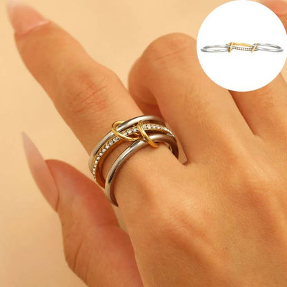 JOSSLYN de pared a pared - Anillos apilables de acero inoxidable con banda lisa y unidos | 40R134