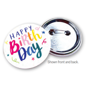 Happy Birthday Button Pin Set of 6