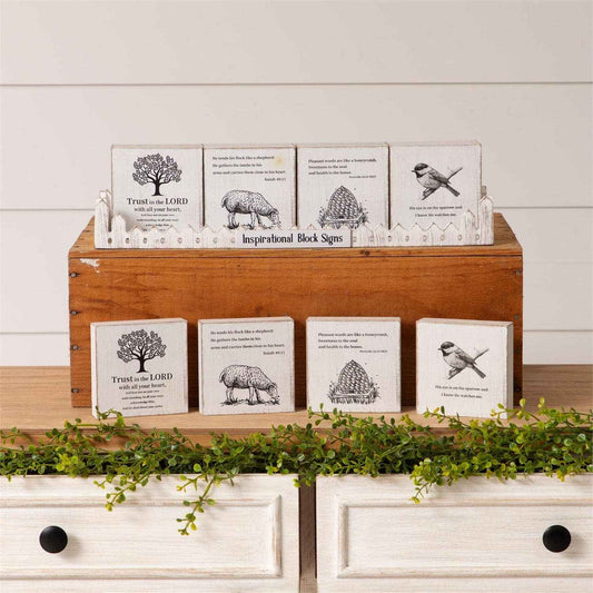 Crate Of 12 - Block Signs - Bible Verses (PK/12 AST)