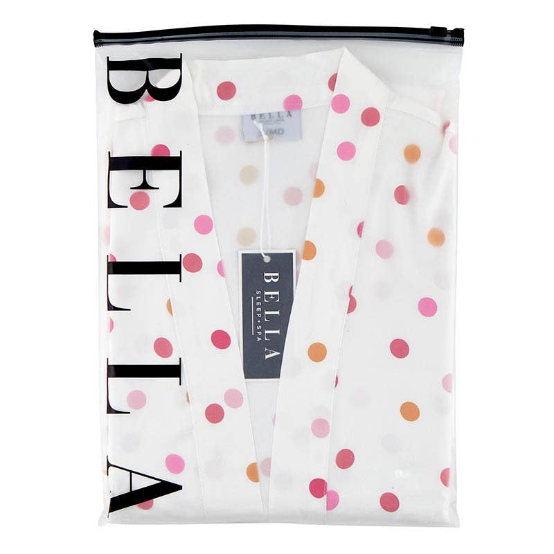 Bella Sleep + Spa - Ruffled Satin Robe - Confetti