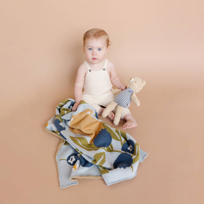 Blanket Blueberry Bear Bee Organic Cotton