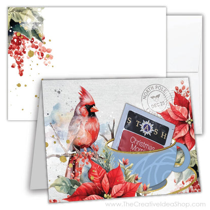 TEA Greeting Card w. REAL TEA BAG - Holidays Christmas