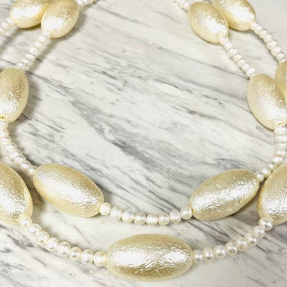 Anita K By Blushing Pink - 2 Strand Freshwater Pearl & Brushed Resin Oval