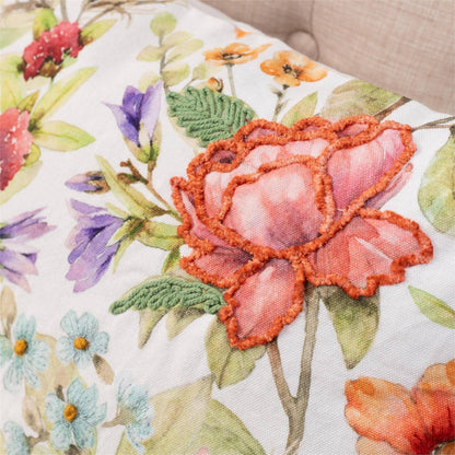 Pillow - Embroidered Garden Floral