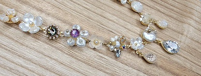 Handmade Necklace-Pearl and Crystal Beads