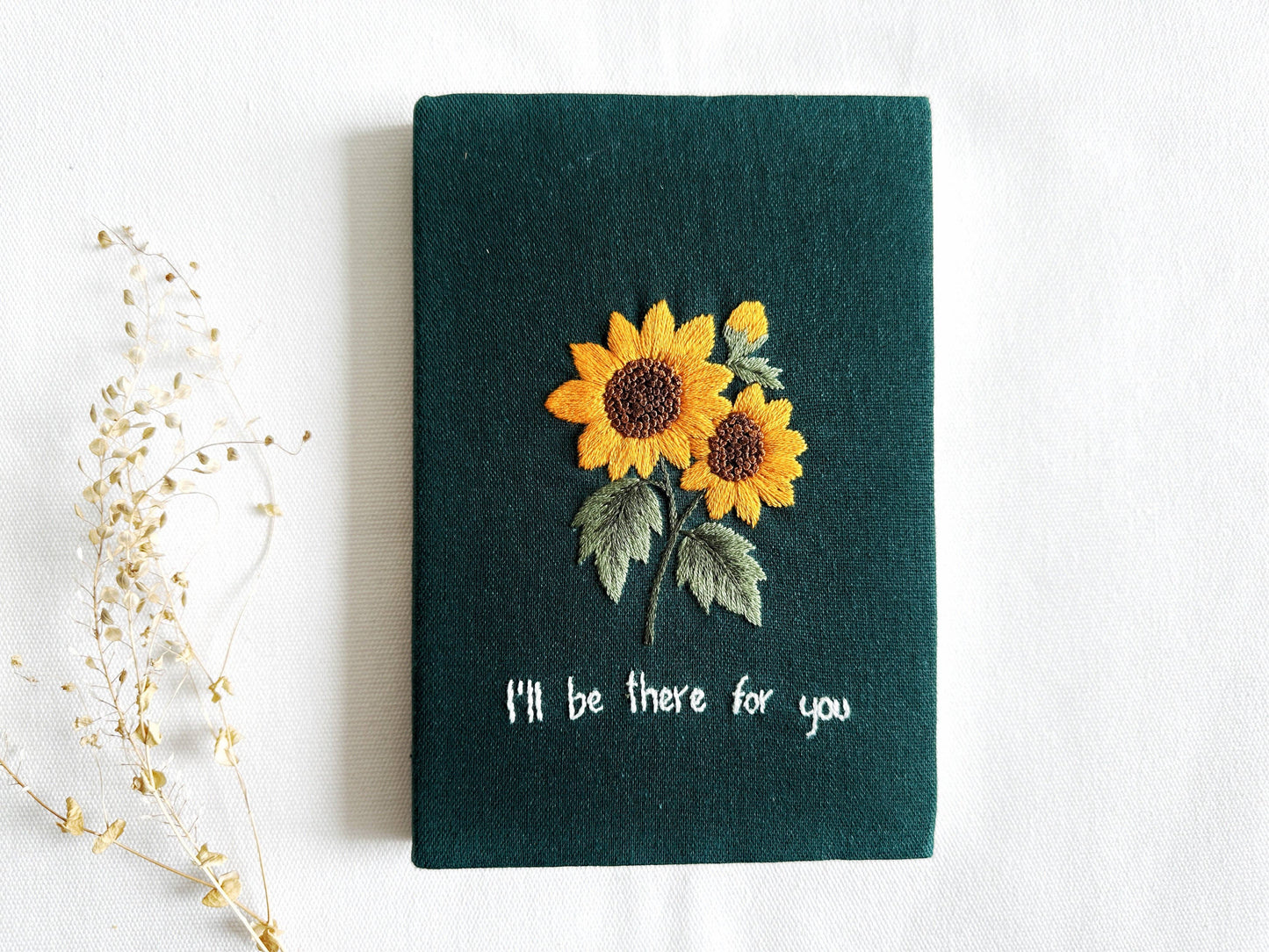 Handmade Journal with Cute Embroidery & Inspirational Quote, Collection Rory