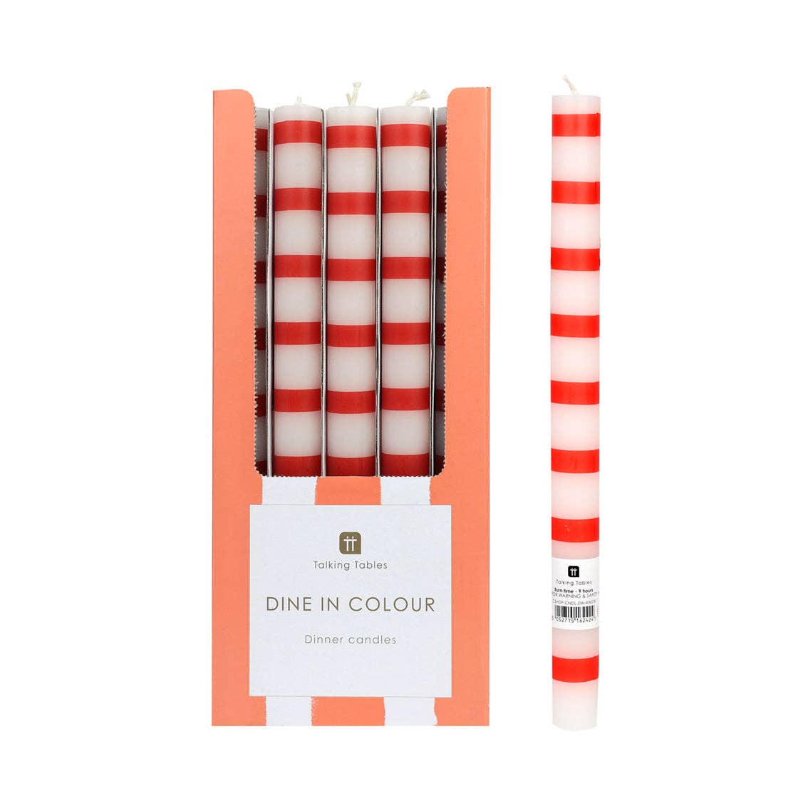 Red & White Stripe Candles