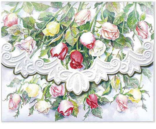 Single Rose Embossed, Die-cut Boxed Note Cards