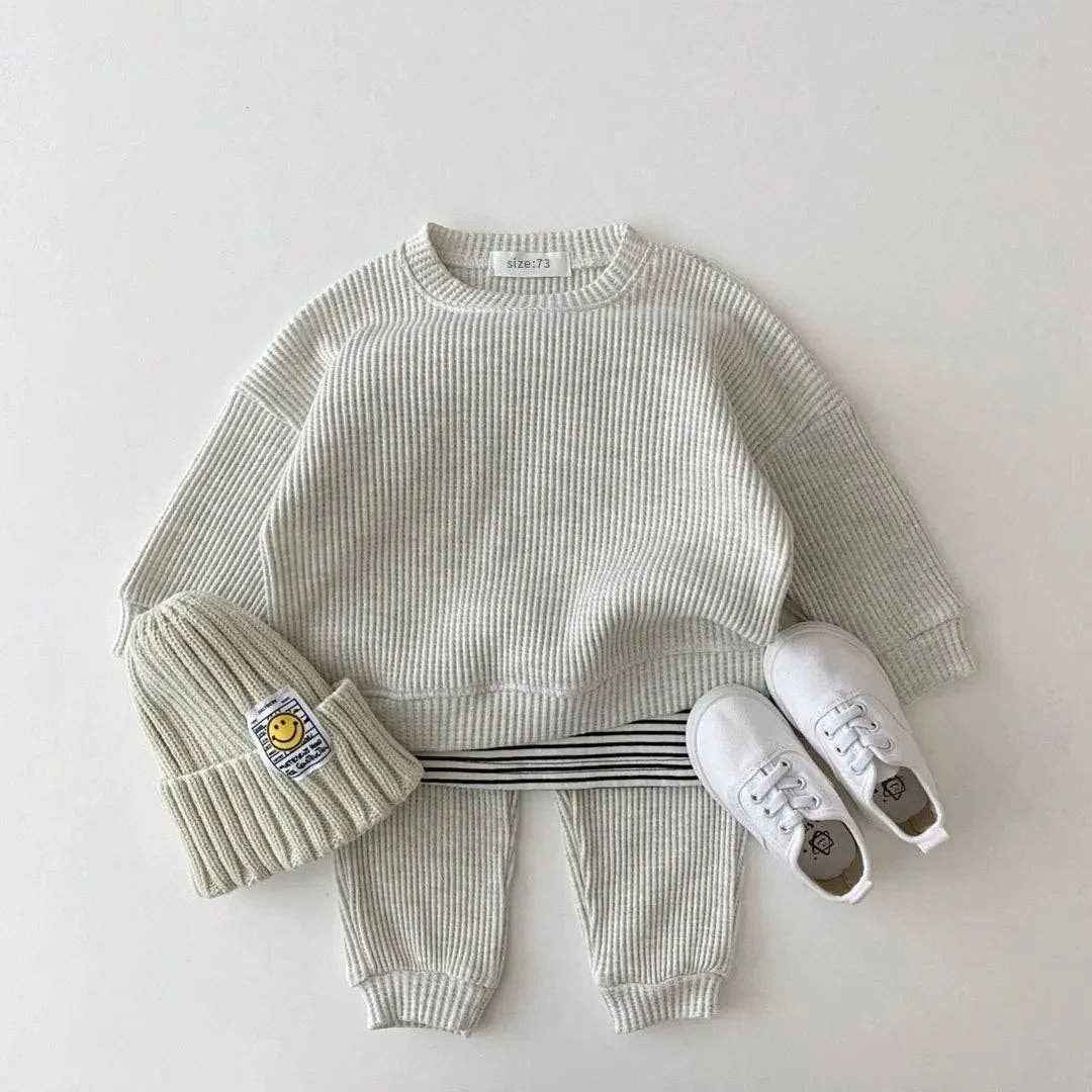 Baby Cotton Tracksuit Pullover Set: 6-12M / Navy