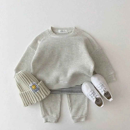 Baby Cotton Tracksuit Pullover Set: 6-12M / Navy