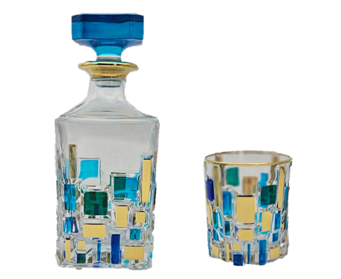 Etna Aqua Gold Rocks Cocktail Glass