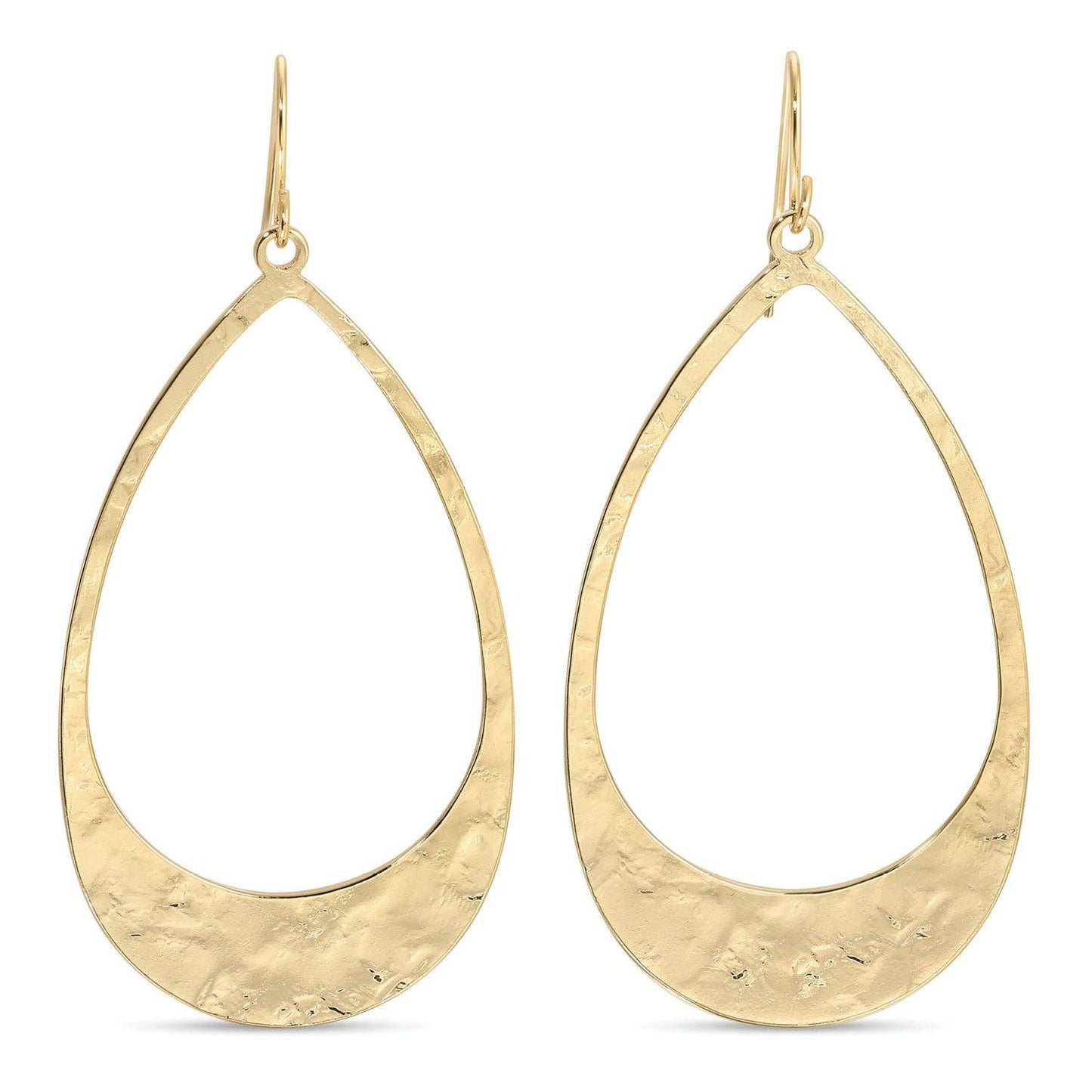 Long Gilded Contemporary Teardrop Earrings