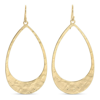 Long Gilded Contemporary Teardrop Earrings