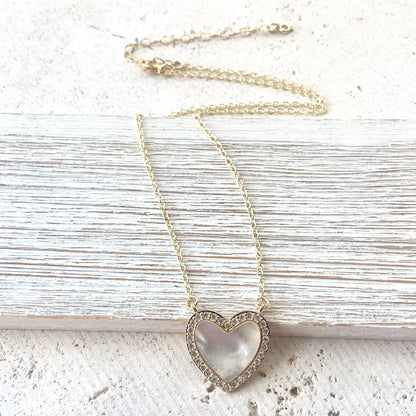 Pearl heart shell Necklace