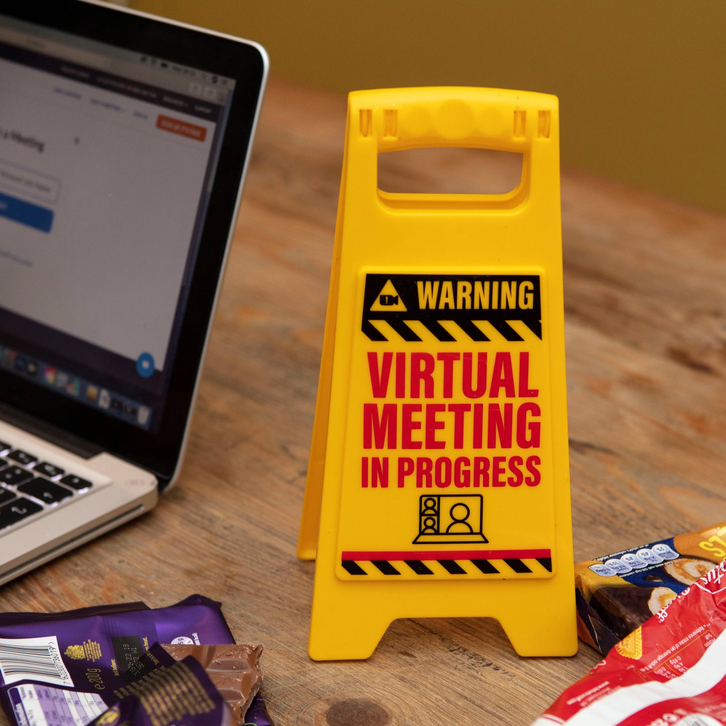 Regalos de Boxer - Señal de advertencia para mesa de reuniones virtuales - Regalos de broma