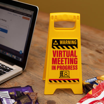Regalos de Boxer - Señal de advertencia para mesa de reuniones virtuales - Regalos de broma