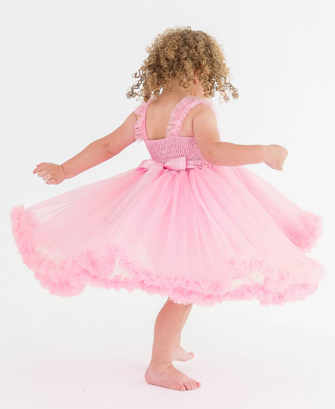 Girls Pink Tulle Empire Waist Princess Petti Dress