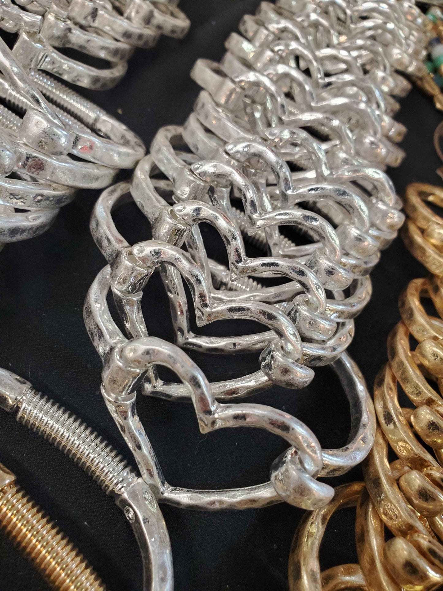 Matte Finish Heart Cuff Bracelet- SILVER or GOLD