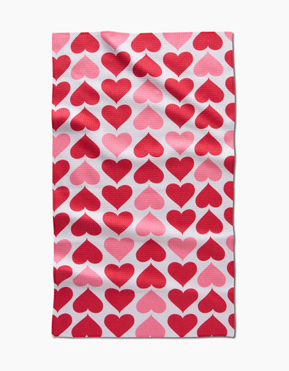 Geometry - Blushing Hearts Tea Towel