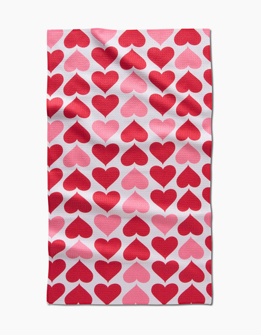 Geometry - Blushing Hearts Tea Towel