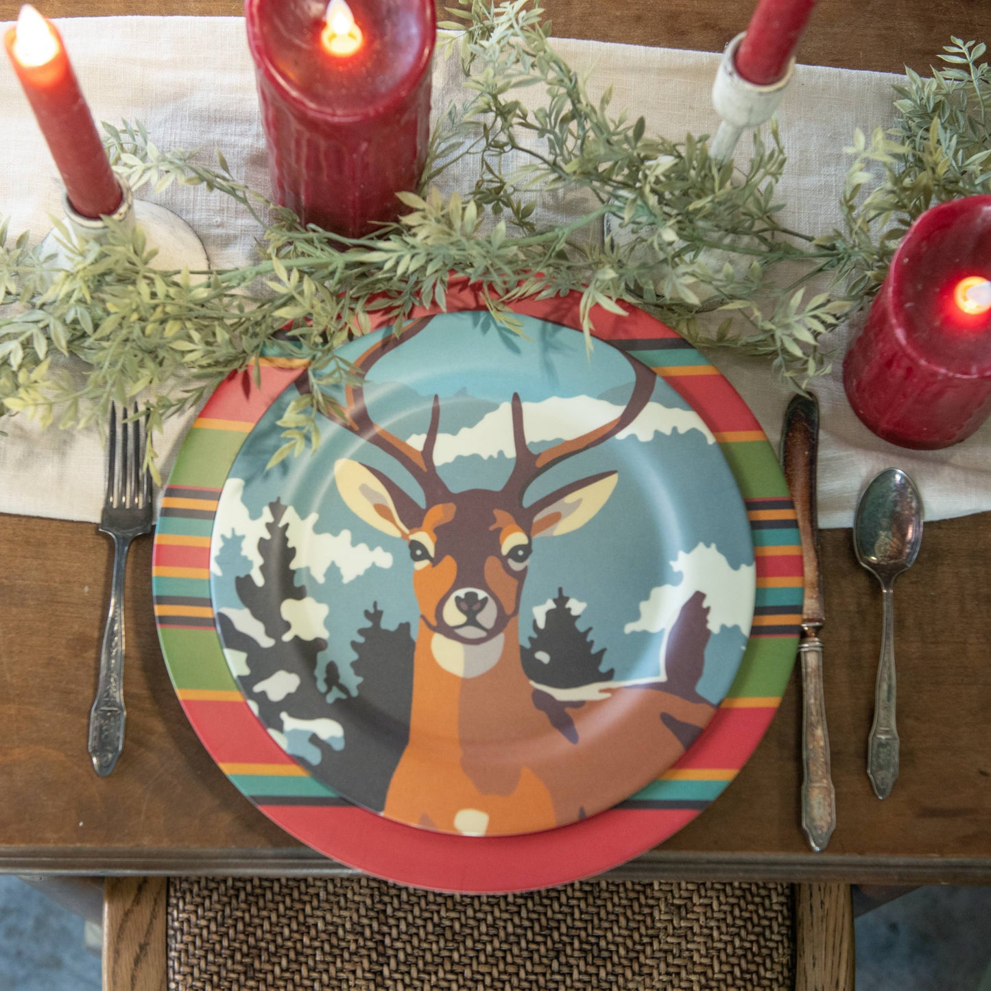 DEER IN THE SNOW PAINT BY NUMBER PLATE