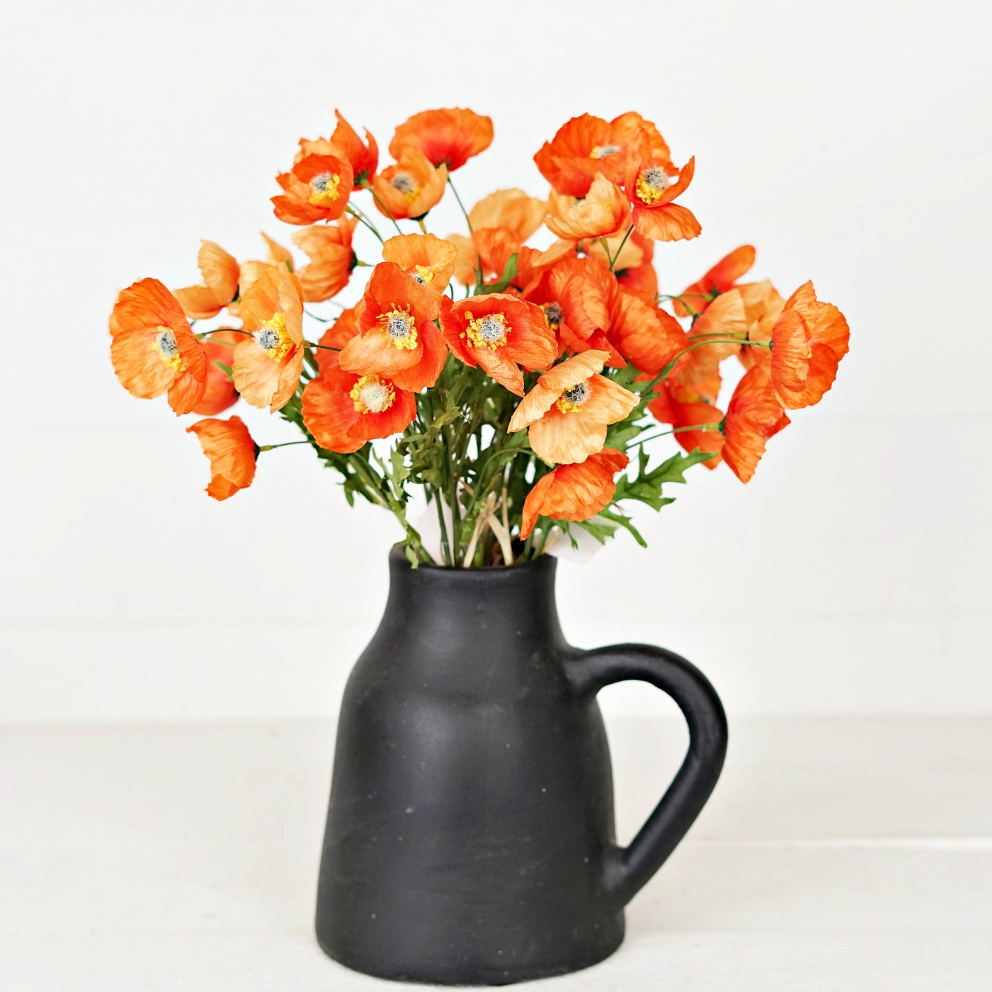 16inL Wrinkle Poppy Bush-Orange-